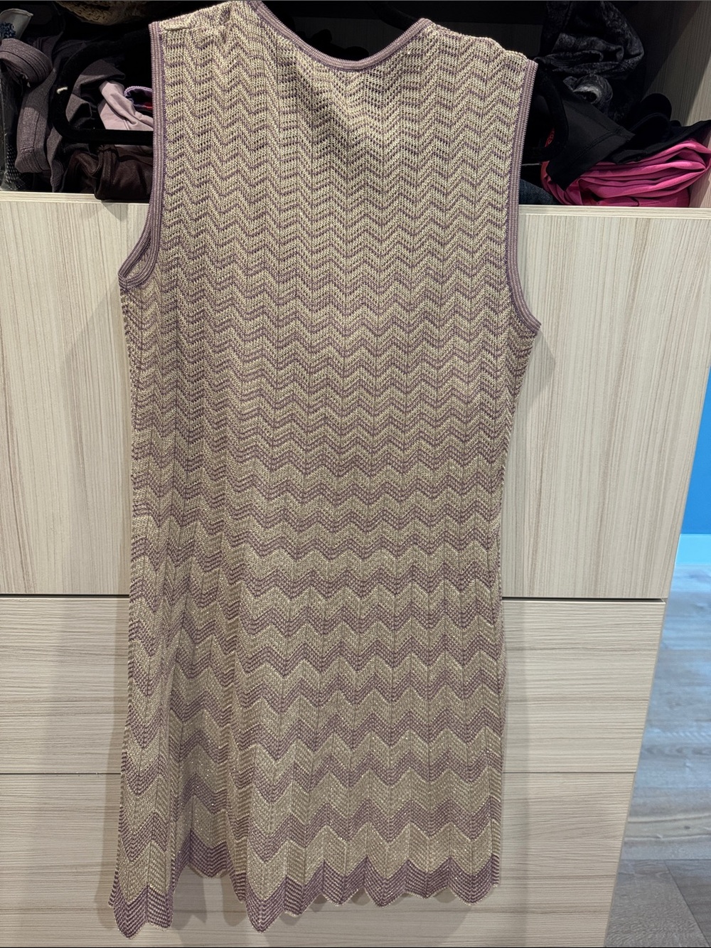 Missoni Lavender & Cream Chevron Knit Sleeveless Dress - Picture 5 of 9
